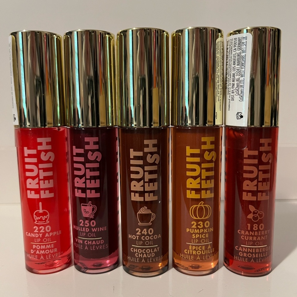 Milani Fruit Fetish Lip Oil Collection - Set of 5/ holiday edition NWT Sealed